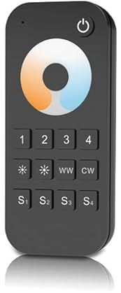 AstraLED - RT7 Fernbedienung Touch RF 2,4 GHz zur Steuerung der weißen LED-Streifen dynamisch Tunable White CCT variable. 4 Zonen.