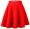 Dressever Damen Basic Vielseitige Dehnbaren Informell Casual Mini Hohe Taille A-Linie Tennisrock Tanzrock Rot X-Large