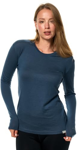 Merino Shirt Damen 3 Kragenformen (Medium, Chicago Blues)