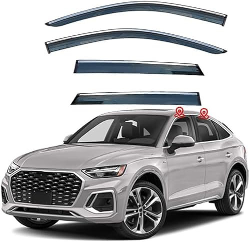 HALEUP 4 Stück Auto Windabweiser Regenabweiser für Audi Q5 Sportback 80A 2021 2022, Regenschutz Vent Visier Windabweiser getönt Autofenstervisiere
