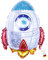 LITTLE BIRTHDAY - XL Rakete Folienballon | Astronaut Weltall bunt Ballon | Helium Gas Balloon | Geburtstag | Kindergeburtstag | 64x54 cm