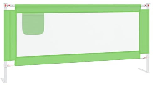 vidaXL Kleinkind Bettschutzgitter Bettgitter Kinderbettgitter Babybettgitter Gitter Kinderbett Babybett Rausfallschutz Grün 200x25cm Stoff