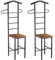 CARO-Möbel Herrendiener JIVO 2er-Set Stummer Diener Kleiderständer, Metallgestell schwarz und Ablage in Vintage, Garderobe mit Hosenbügel