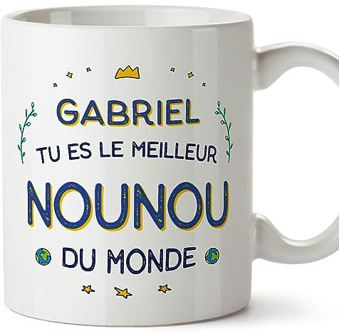 Mugffins Tasses Personnalisables pour NOUNOU homme - En Français - Cadeau Personalisé- Meilleur du Monde - 11 oz / 330 ml