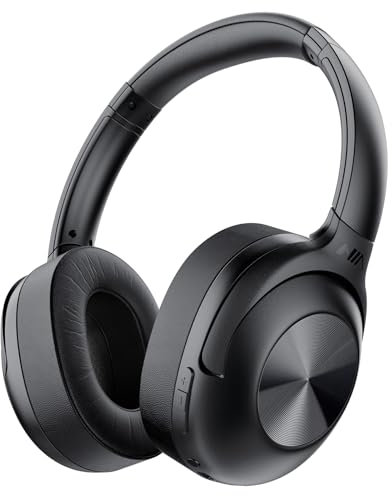 AOGKTON Cuffie sovrauricolari con radio FM, scheda micro SD, 30 ore di riproduzione, wireless e cablate, con bassi profondi, cuffie pieghevoli leggere con microfono integrato, per viaggi, casa e