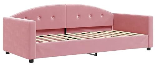 vidaXL Tagesbett, Gästebett 2-in-1, Sofabett Schlafsofa für Schlafzimmer Wohnzimmer, Bettsofa Sofa, Modernes Design, Rosa 90x200cm Samt
