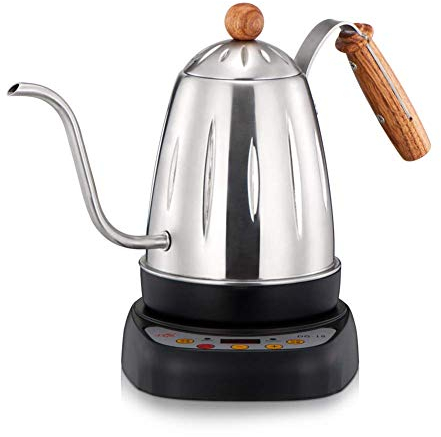 Bollitore elettrico per caffè in acciaio inossidabile, pentola elettrica per bocca in acciaio inossidabile, cuscinetto isolante/riscaldante, 700 ml, giallo (argento) lofty ambition