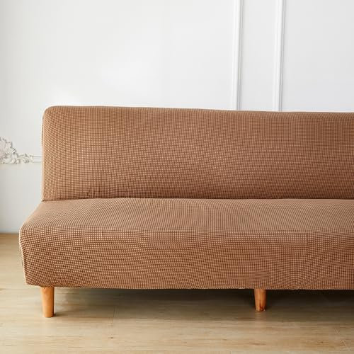 DOTBUY-SHOP Ohne Armlehne Sofahusse Stretch, Weich&Bequem Sofa Abdeckung, Sofa Überzug Armloser Möbel Protector (190-230cm,Braun)