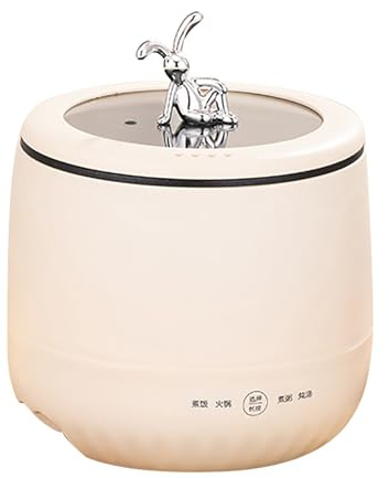 Cuiseur à Riz 1,8 L, Matière Plastique, Options de Cuisson Polyvalentes, Haute Puissance, pour 2 Personnes, Conception Compacte (Beige)
