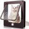Sailnovo Porta per gatti 23,5 x 27 x 5,5 cm, marrone, misura L, chiusura a 4 vie, per porte interne ed esterne, porta per animali domestici resistente alle intemperie