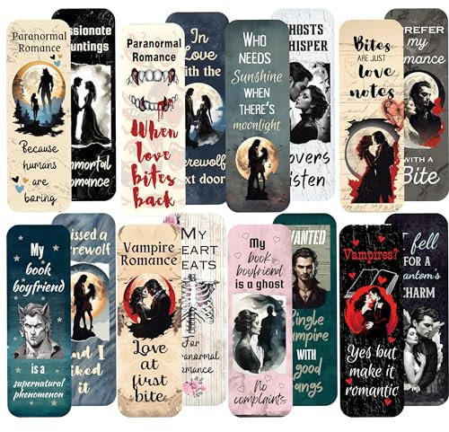 55 Laughs Paranormal Romance Lesezeichen-Set, Vampir, Werwolf, Geist - 8 Stück, Karton