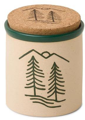 Paddywax Holiday Candles Cypress & Fir Ceramic Luxury Artisan Scented Candle, 226g, Dark Green Dune Trees