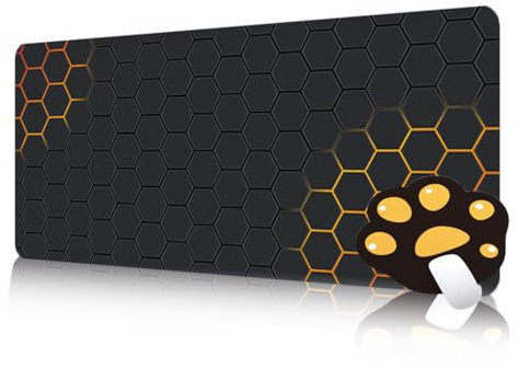 FAIRYGATE Mouse Pad Laptop Mat for Desk Large Extended Size 90 x 40 CM Thickness 3 MM Premium Non Slip Waterproof Computer Mousepad with Stitched Edges Black B6005-L