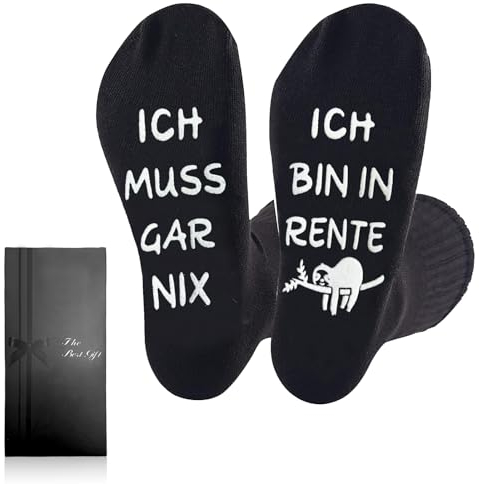 HJSSAA Rentner Geschenk Mann Frau Socken,Rente Ruhestand Geschenk,Lustige Geschenke für Männer,Renteneintritt Geschenk,Witzige Socken Ruhestand Geschenk Abschiedsgeschenk Kollegen Rente Damen Papa