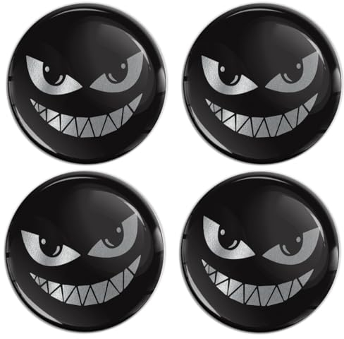 SkinoEu Set 4 x 60 mm Aufkleber für Radkappen Nabenkappen Nabendeckel Radnabendeckel Rad-Aufkleber Schwarz Silber A 9460
