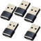 TV xStream USB to USB C Adapter Type-C Female to USB Male Converter for Fast Charging and Data Transfer - Compact Design, 480Mbps Data Speed, Black 5 Pack