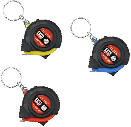 wocpvm 3 Stück Maßband 3FT/1M Kleines Bandmaß mit Schlüsselanhänger Mini Retractable Maßband mit Metrische und Zoll-Skala für Messen Maschinen Möbeln Kleidung Stoff Werkbänke (3 Farben)