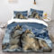 Bettwäsche 135x200 Winter Kuschelig Kinder Tier Schneeberg Husky Bettwäsche-Sets Kinder, Bettbezug Set Soft Mikrofaser mit Reißverschluss, Bettdeckenbezug + Kissenbezug 80x80 cm