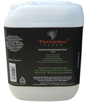 Tornador Clean 1L/5L - Cleaner Concentrate Solution Surfactants, Enzyme and Solvent Free - No Harsh Chemicals For Use Air Pulse Car Cleaning Guns (5 Litre)