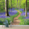 Forest Plants Bluebells Wall Mural Countryside Forest Path Home Decoration Photo Mural, Wall Decoration for Bedroom Nursery Living Room Home Decoration 200 x 140 cm Photo Wallpaper