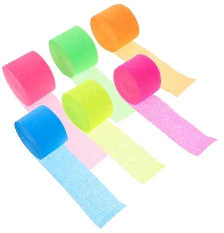 Garneck Paper Balloon Streamer Neon Scrunchies Neon Party Decor Glow in The Dark Streamers Festival Fans Colorful Streamers Crepe Paper Streamers Glow in The Dark Papers Stage Streamers