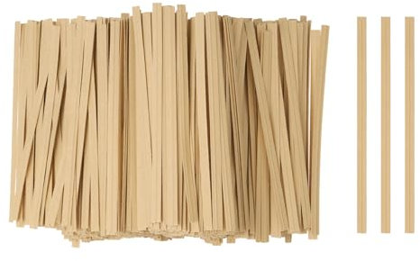 sourcing map 1000pcs Bag Twist Ties 3.5 Reusable Kraft Paper Twist Ties Wire Cable Ties for Party Bread Candy Cake, Wood Tone