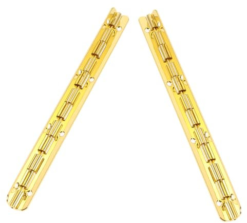 BUGUUYO 2pièces Charnières Décoratives Pour Boîte Bois Charnières Longues Vintage Accessoires De Quincaillerie Pour Coffre Et Bijoux Finition Dorée Élégante