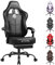 Gaming Chair with Footrest-Video Desk Computer Ergonomic Chairs- Big and Tall PC Chair with Headrest Lumbar Support, PU Leather Height Adjustable 360° Swivel Computer Office Chairs for Adult-Black