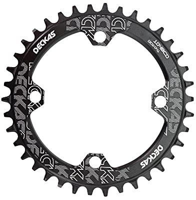 HESHUWEN Kettenblatt Runder Fahrradkettenrad 10 4BCD 40 42 44 46 48T 50 52 Zahn MTB Bike Mountainbike-Ketten-Ringkettenrad 104 BCD Kettenblatt 38 ZäHne(40T,Noir)