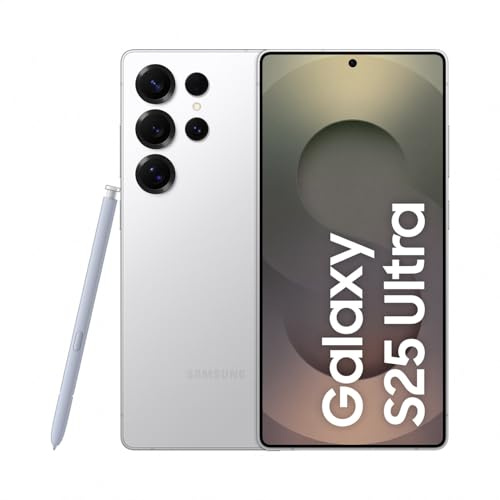 Samsung Galaxy S25 Ultra AI Smartphone mit Galaxy AI, Ohne Vertrag, Handy mit Android, 12 GB RAM, 1 TB Speicher, 200-MP-Kamera, Titanium Whitesilver, 3 Jahre Herstellergarantie