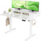 Claiks Standing Desk with Monitor Stand, 120x60cm Adjustable Standing Desk with Roller Shutter Door, Computer Desk with Storage Shelves,White