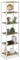 Relaxdays Standregal, HxBxT: 180 x 50 x 35 cm, 6 offene Ablagen, Beistellregal für Wohnzimmer, Küche, Flur, weiß/Natur