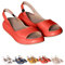 XQILGVF Sandalias planas cómodas para mujer. Sandalias ortopédicas planas informales ultracómodas, sin cordones, para caminar en la playa. (Orange,42)