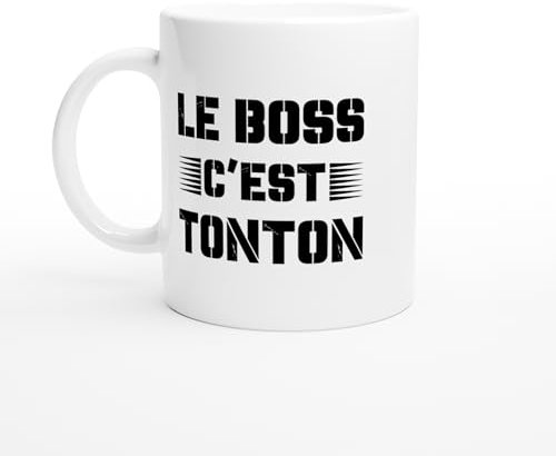 PassionCadeau Mug Le Boss c’est Tonton – Tasse Cadeau Tonton – Idée Cadeau Anniversaire Famille – Mug Original Neveu Nièce