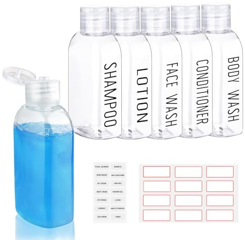 Ronyes Reiseflaschen für Toilettenartikel, 6er-Pack100 ml, leere flaschen zum befüllen, shampoo flaschen zum befüllen (Klar)
