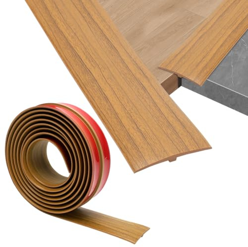 Übergangsprofil, Tutamaz T Profil Übergangsleiste Selbstklebend 5×300cm, PVC Türschwellen Leiste Übergangsschiene Selbstklebender,Übergangsprofil für Verbindungsböden Laminate Parkettböden,Gelbe Eiche