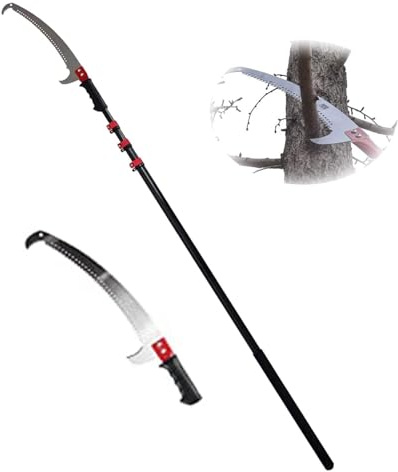Pole Pruning Saw, Manual Adjustable Telescopic Detachable Pole Saw Tree Pruner 5.4m or 7.2m(7.2m/24ft)