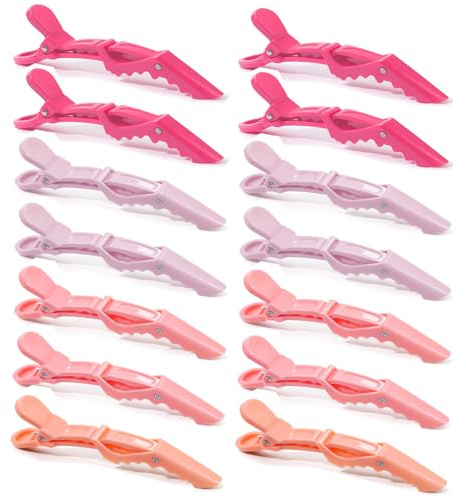 14 Stück Haarklammern, Hair Clips Haarklammern Friseurbedarf Rosa Damen Haarspangen für Dickes & Dünnes Haare