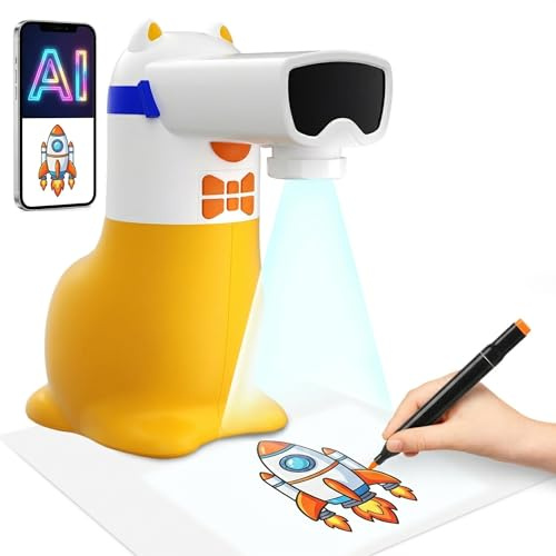 Projecteur de Dessin IA pour Enfants 5-12 Ans | Transformer Photos en Dessins | Jouet Créatif & Tablette de Croquis de Noël & Anniversaire Fille Garçon | Yoturetoys