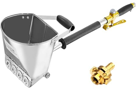 Hoteche 4 Jet Putzmaschine Verputzmaschine 3,5L Zementspritzpistole | Alu-Legierung Pneumatische Zementmörtel Hopper Gun Putzwerfer für Wandbeschichtungen auf Gips, Beton,Zement,Mörtel,Kalkmörtel