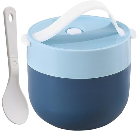 Bol Isotherme 600 Ml Avec Couvercle Verrouillable Et Cuillère Intégrée – Récipient Thermique Anti-fuite Pour Soupe Et Repas Chauds – Idéal Bureau, Travail Et École – Design Compact Et Robuste