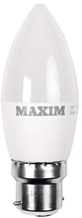 Maxim LED Candle Bayonet Cap (BC) Bulbs, B22, 6 W, Warm White 009778 | Fits standard bayonet fixtures to deliver instant energy-saving illumination, built for busy commercial environments.