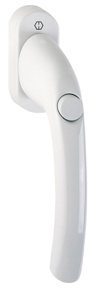 Hoppe Tokyo Aluminium Fenstergriff Druckknopf F9016 verkehrsweiß 0710SV/U26, 7/45 mm Vierkantstift
