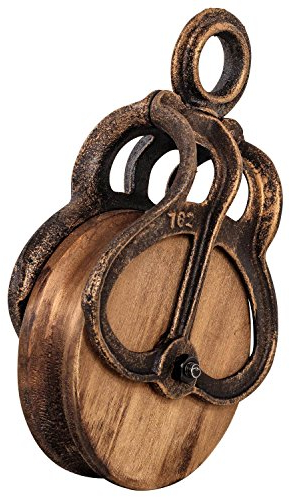 aubaho Flaschenzug Umlenkrolle Seilzug Rolle Eisen Werkzeug Antik-Stil 26cm