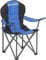 SONGMICS Strandstuhl, Campingstuhl, Klappstuhl mit Getränkehalter, Schaumstoffpolsterung, klappbar, bis 250 kg belastbar, Outdoor-Stuhl, blau-schwarz GCB06BU