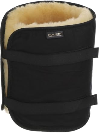 Hollert pelle di Pecora Ginocchiere Nero Giallo Protezione Giunture Scalda-Ginocchio 100% pelle Pecora Merino