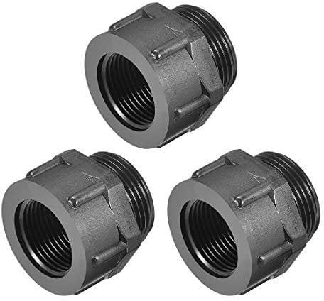 sourcing map Reduzierbuchsen aus Nylon, Adapter M25 Außengewinde auf M20 Innengewinde, schwarz, 3 Stück