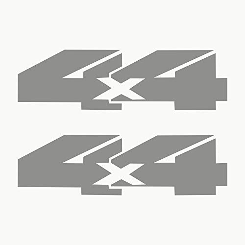 Autodomy 4x4 Off Road Aufkleber Paket 2 Stück für Auto 20 x 6 cm | Sticker Auto Tuning Widerstandsfähig gegen Regen und Sonne (Silber)