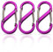 S Karabiner - Karabiner klein - Karabiner Schlüsselanhänger, Karabinerhaken mit Doppelöffnung - Mini Karabiner - Karabiner Set - 3 Stück Lila (52 x 23 mm)