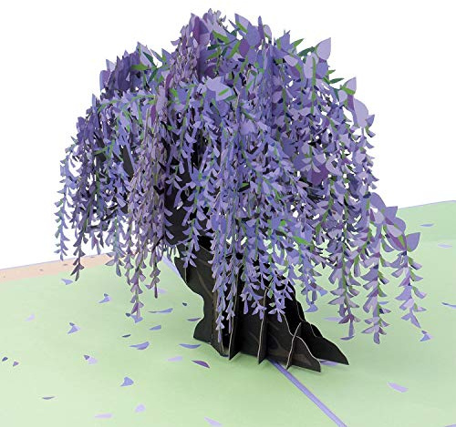 Paper Love 3D Wisteria Tree Pop Up Mother's Day Card, Gift for Mothers Day, Birthday, Wedding, Anniversary, Thank You, Get Well, All Occasion - 5 x 7 Cover - Includes Envelope and Note Tag